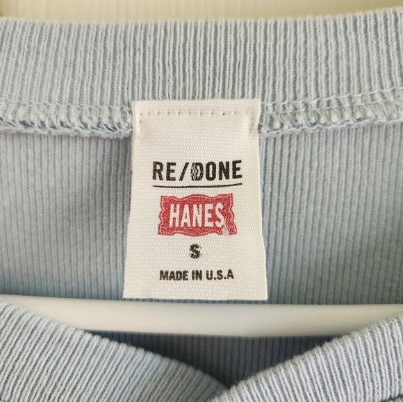 Re/done Hanes 50’s Cropped Buttoned Cardigan Long Sleeve Size Small - Picture 3 of 8